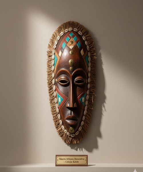 Máscara Africana Decorativa — Coleção Katete