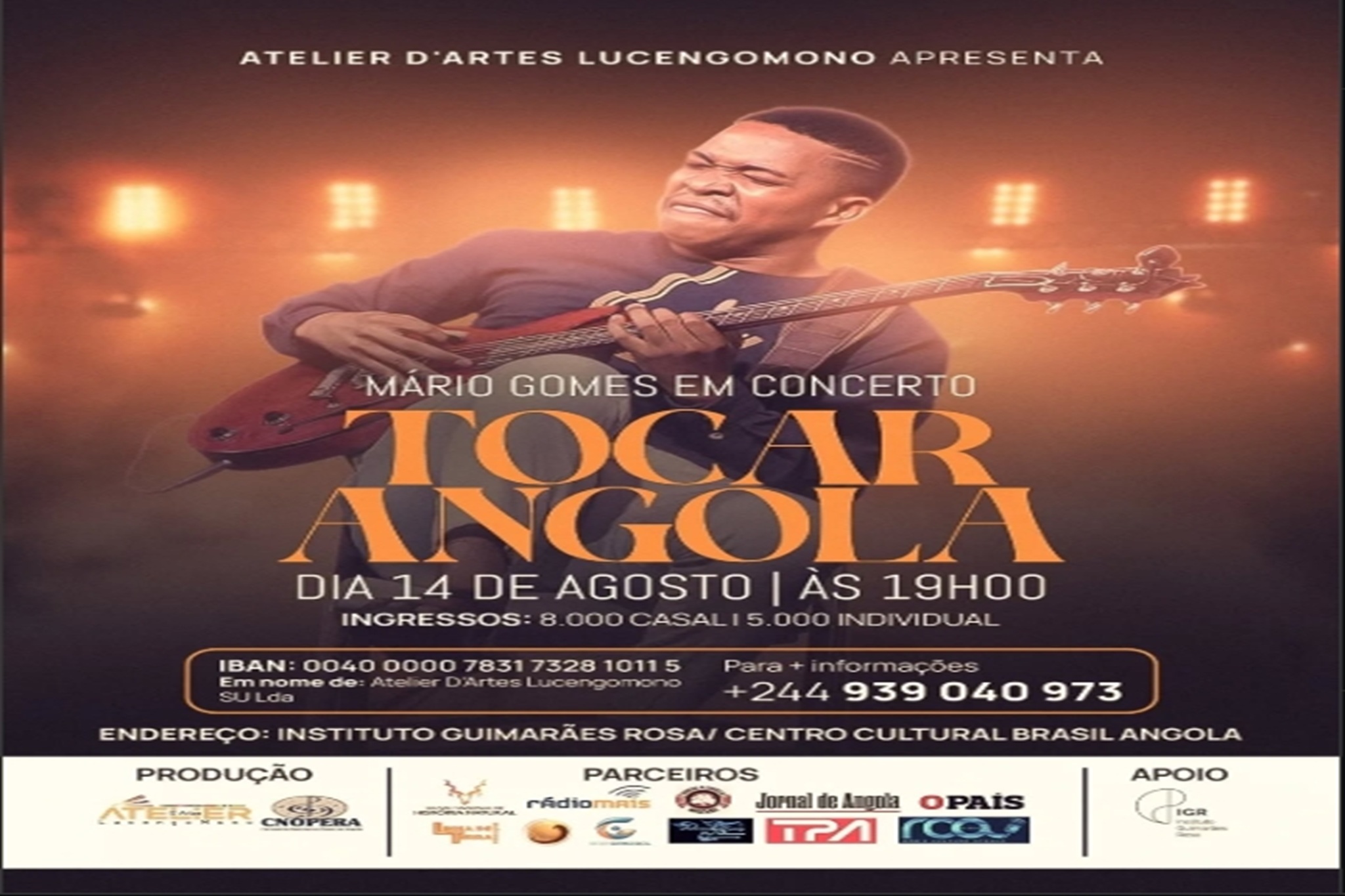 Mário Gomes em concerto “Tocar Angola”